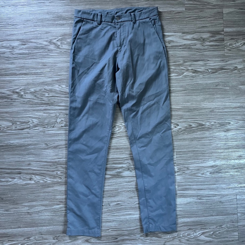 Lululemon Commission Slim Fit ABC Pants Grey Blue Mens 30 x 33 Chino Trouser